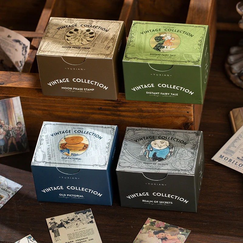

Journaling 320pcs/box Vintage boxed stickers Decoration aesthetic Journal scrapbooking Stickers junk DIY Material paper