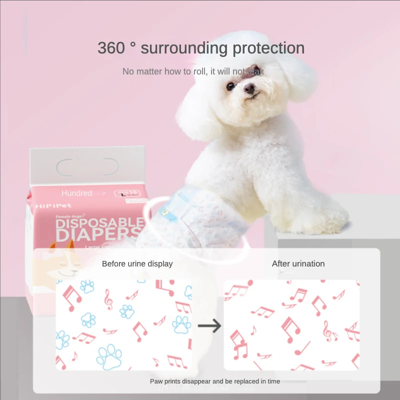 10pcs Super Absorbent Diapers Male Dog Bitch Physiological Pants Diaper Pet Disposable Healthy Leak-Proof Deodorant Diapers