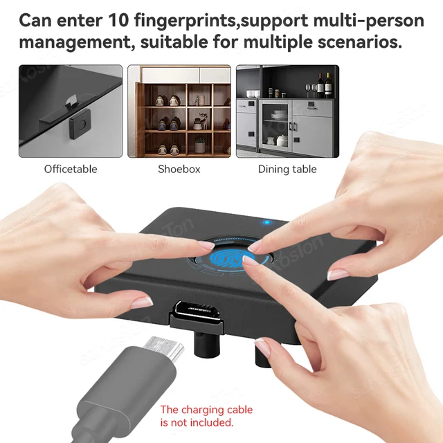 Biometric Fingerprint Drawer Lock Keyless Furniture File Cabinet Shoe Cabinet Letter Box Smart Fingerprint Drawer Lock 4