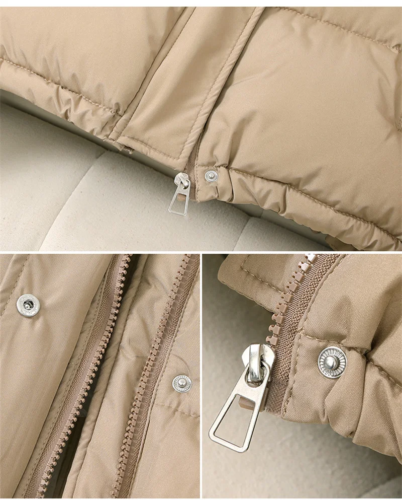 Short Hooded Parkas Coats Thicken Warm Down Cotton Jacket Women's 2025 Winter New Fashion Chic Top Loose Bread Outerwear Female