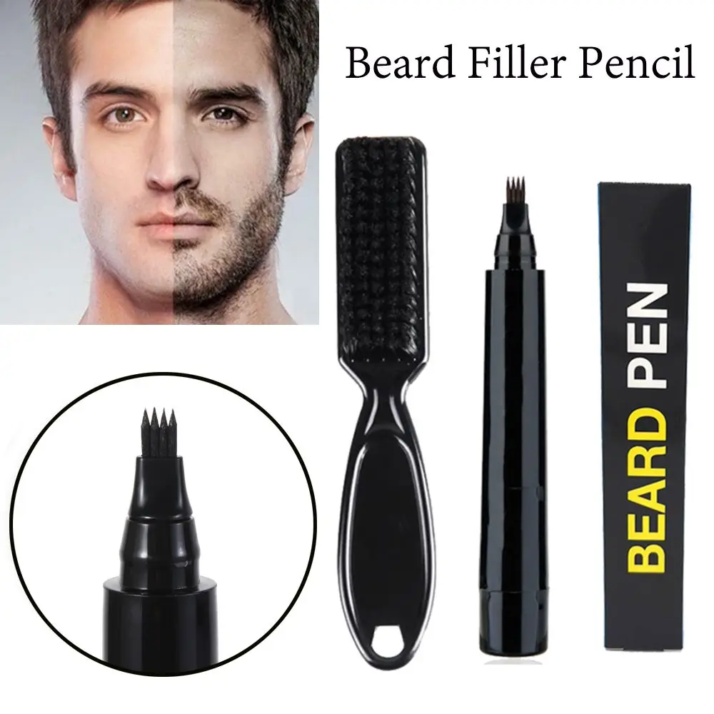 

Hot Male Mustache Repair Shape Beard Filler Pen Natural Hair Grower Fast Camouflage Long-lasting Waterproof Seamless Application