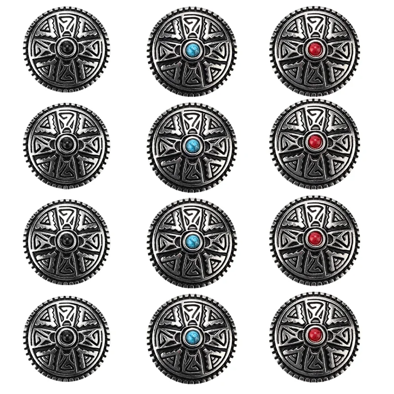 5PCS Leather Decorative Conchos Buttons Metal Stud Screw Back Rivet DIY Creativity Product Accessories 5PCS Leather Decorative Conchos Buttons Metal Stud Screw Back Rivet DIY Creativity Product Accessories