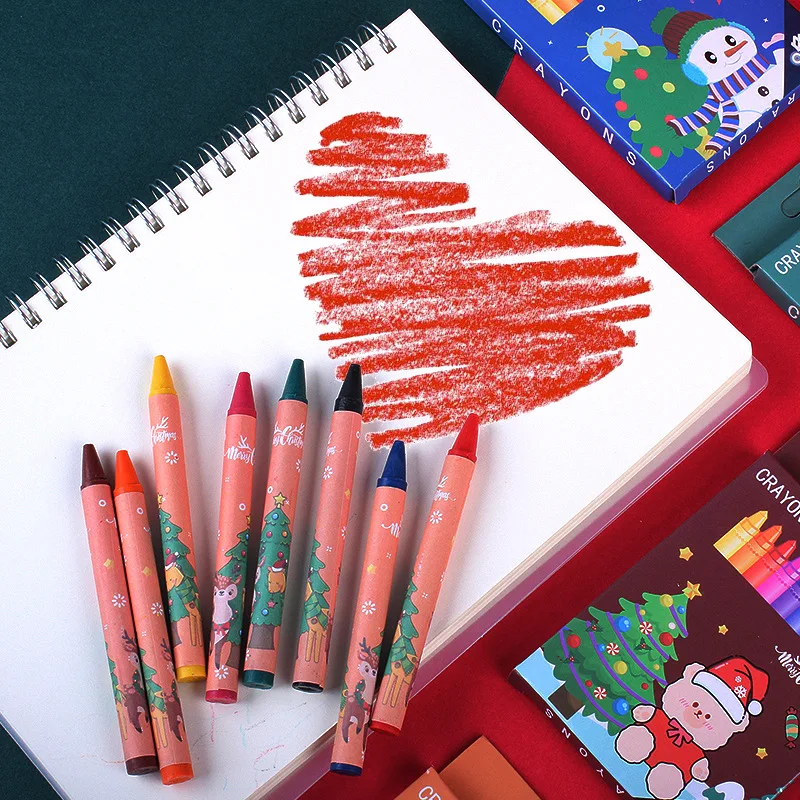 8 Colors Non-Toxic Crayon Oil Painting Student Christmas Pastel