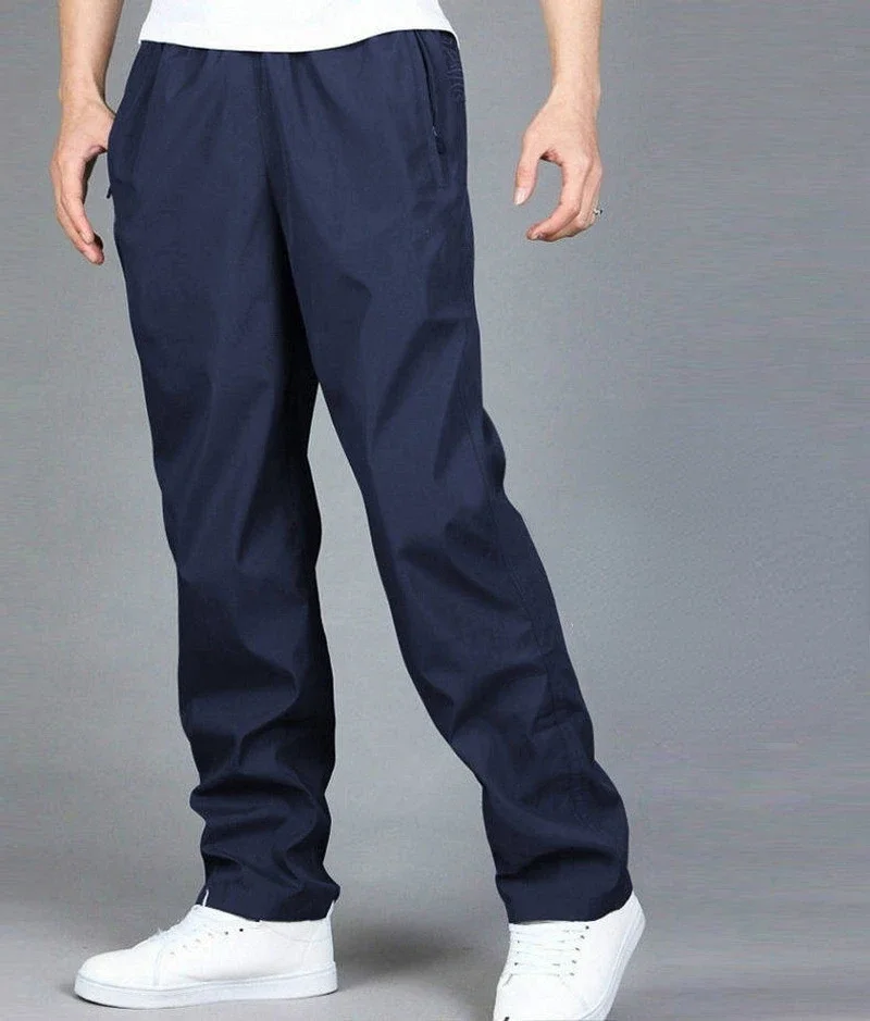 Azul Marino - Pantalones Deportivos Transpirables Rectos para Hombre