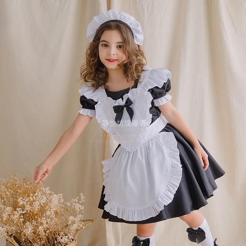 Anime Cute Heart Lolita Maid Cosplay Costume 4Colors Alice Dress Girls Woman Waitress Maid Party Stage Costumes Alice Dress