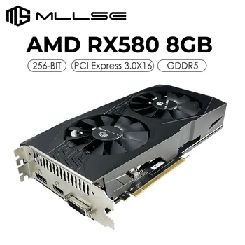 MLLSE AMD Radeon RX 580 그래픽 카드, 가장 저렴한 비디오, GDDR5 256 비트 PCI Express 3.0 × 16 게임용 카드, 8GB 2048SP