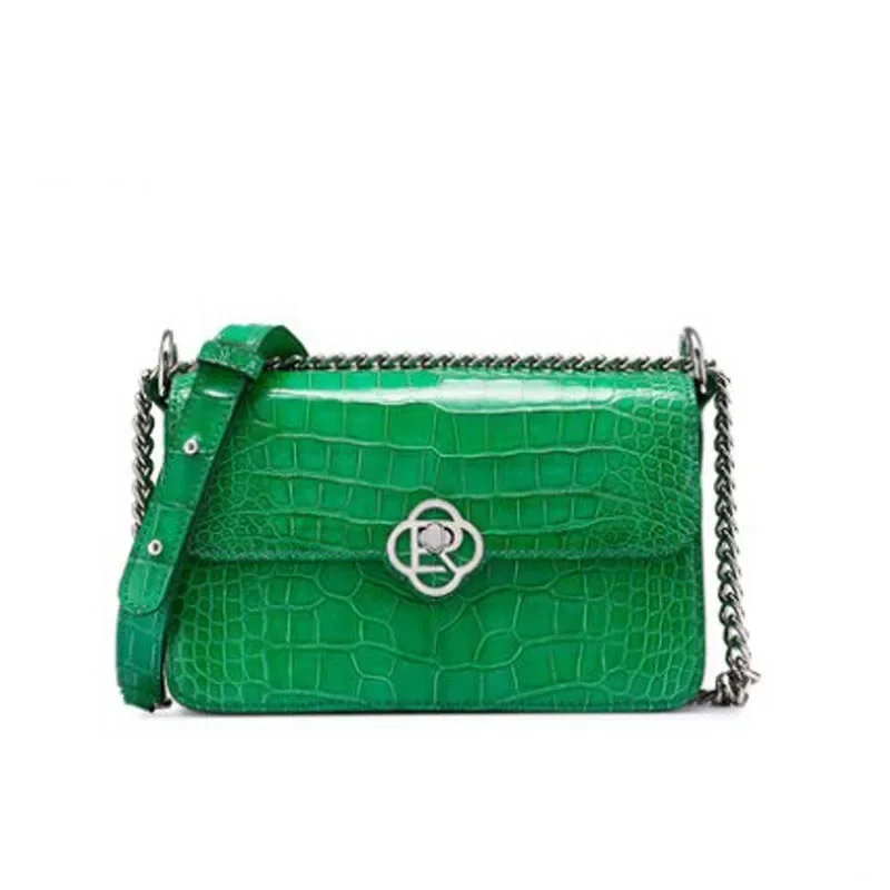 ouluoer crocodile female bag fashion crocodile leather female one shoulder bag women flap
