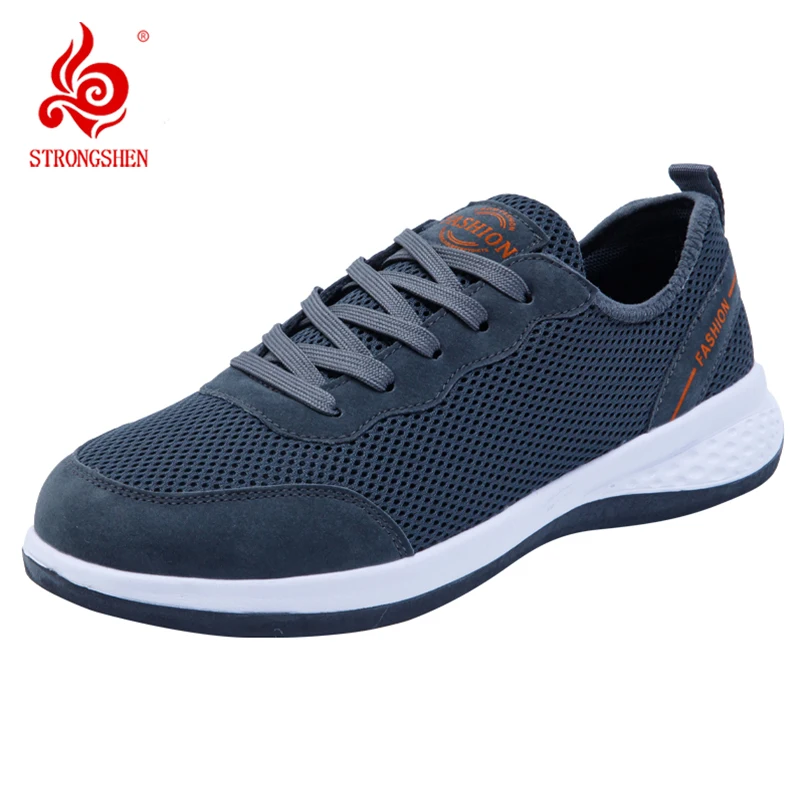 

STRONGSHEN Men Casual Shoes Italian Mesh Breathable Outdoor Tennis Sneakers Non-slip Footwear Men Vulcanized Running Gym Shoes