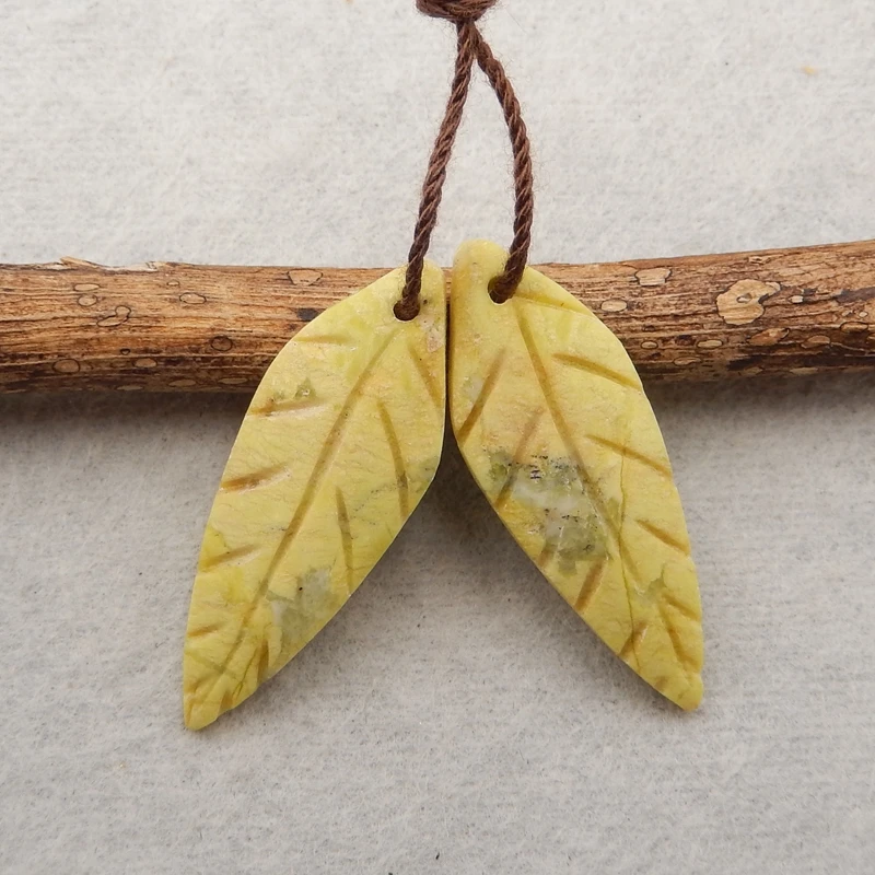 

Ювелирные изделия ручной работы, подарок на день рождения, модные серьги с натуральными резьбовыми листьями, 30x10x3 мм, 3 г