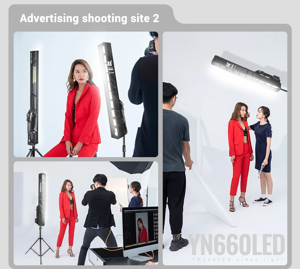 YN660 Handheld LED Video Light Touch Adjusting Bi-color 2000-9900k RGB Color Rem