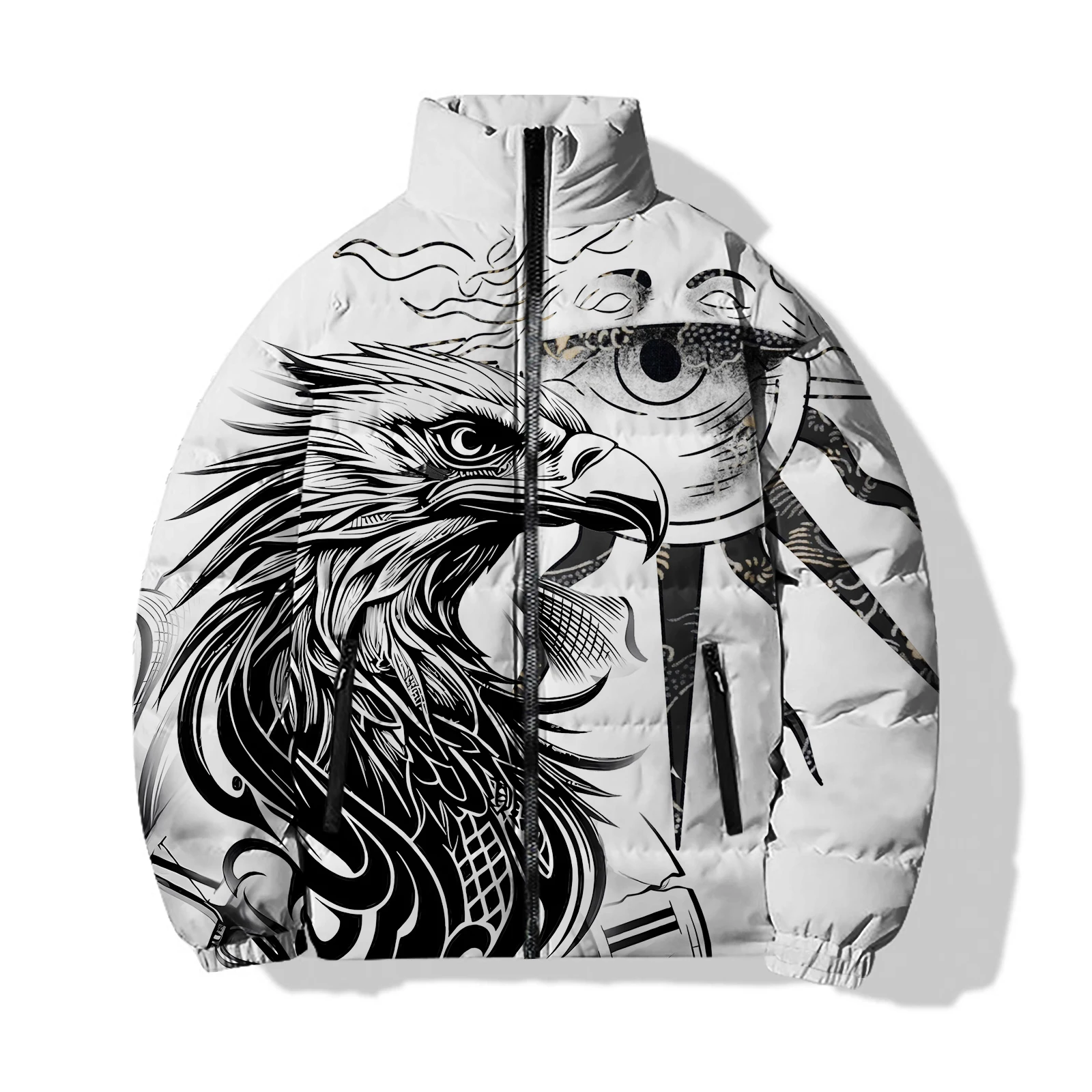 thumbnail image 1 of Abrigos de hombre con águila, nuevos abrigos y chaquetas geniales, chaquetas de plumón de moda con impresión 3D para hombre, abrigos cálidos y fríos para invierno 2024 para hombre, 1 of 5