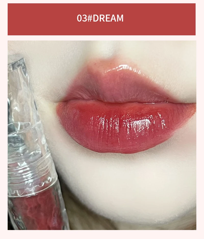 HERORANGEHR292 Glacier Rock Mirror Water Glazed Lip Glaze spendet Feuchtigkeit und spendet Feuchtigkeit, bildet einen Film, das nicht leicht zu verblassen ist – Detail 6