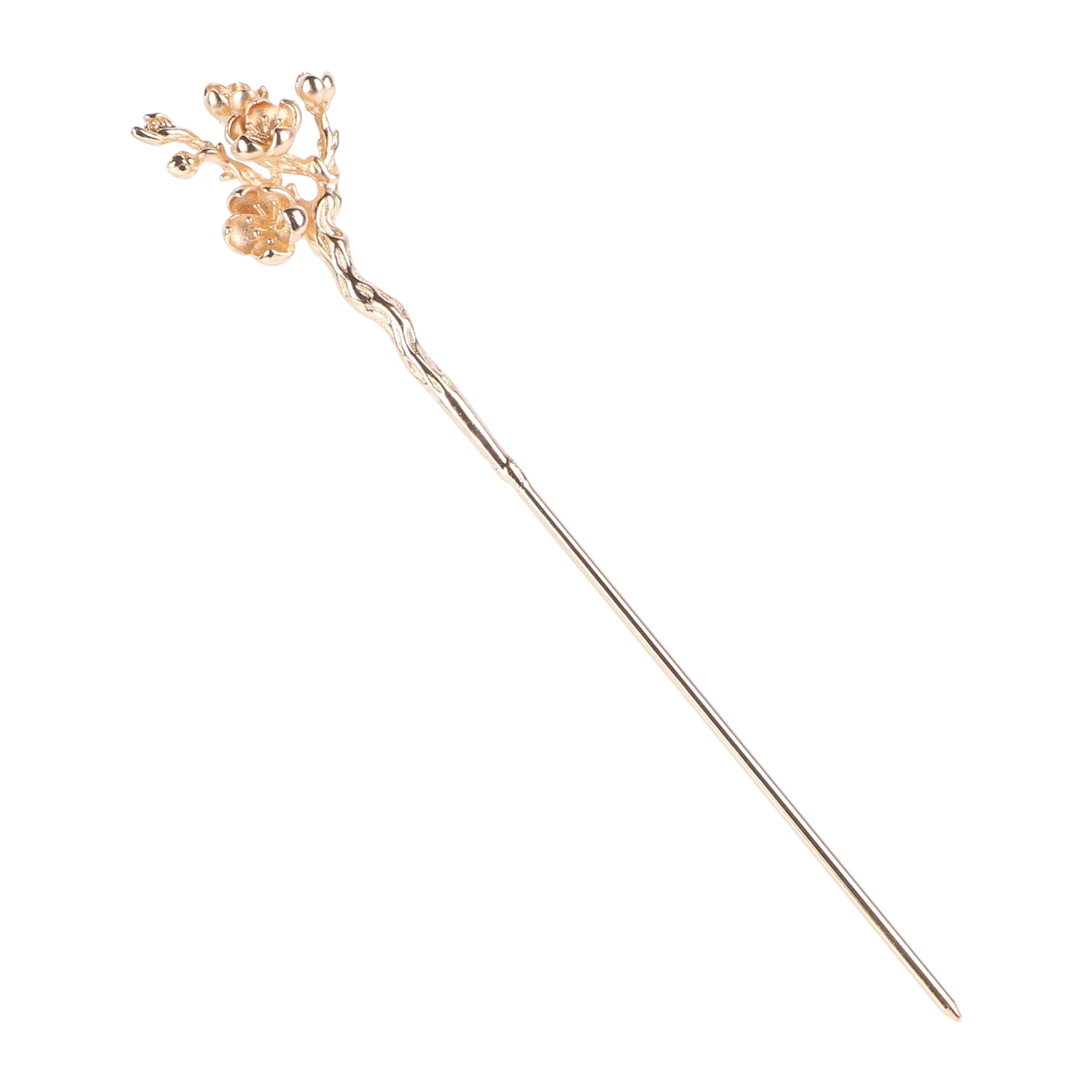 

vintage Bead Flower Hairpin Hair Buns Holder Metal Hair Sticks Hairpin Woman Headdress 17cm