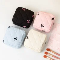 Cute Girl's Bow Sanitary Towel Bag Sanitary Cotton Storage Bag Women Small Lipstick Cosmetic Bag Earphone Coin Purse 1