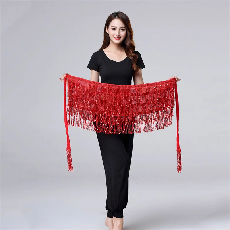 

New And High Quality Halloween Dance Hipster Skirt Sequin Tassel Skirt Sequin Tassel Hipster Scarf Oriental Dance Accessory