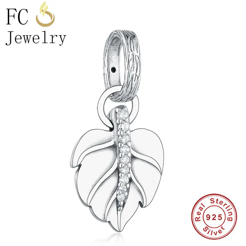 

FC Jewelry Fit Original Brand Charms Bracelet 925 Silver Magic Leaf Pendant Bead For Making Women Berloque New Arrival Autumn