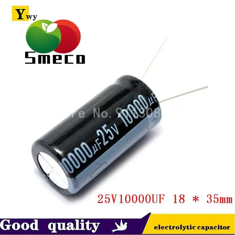 

5PCS 25V10000UF 18*35mm 10000UF 25V 18*35 Aluminum electrolytic capacitor