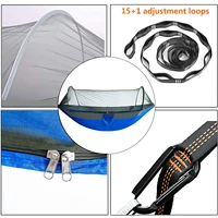 Double Camping Hammock with Mosquito Netting Pop-up Portable Hammock Ultralight Nylon Parachute Hammocks with Tree Straps 4