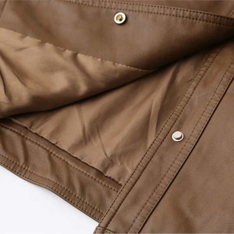 Fashion Plus Size Women's Biker Jacket New Retro Autumn 2025 Short Motorcycle Leather Outwears 2513