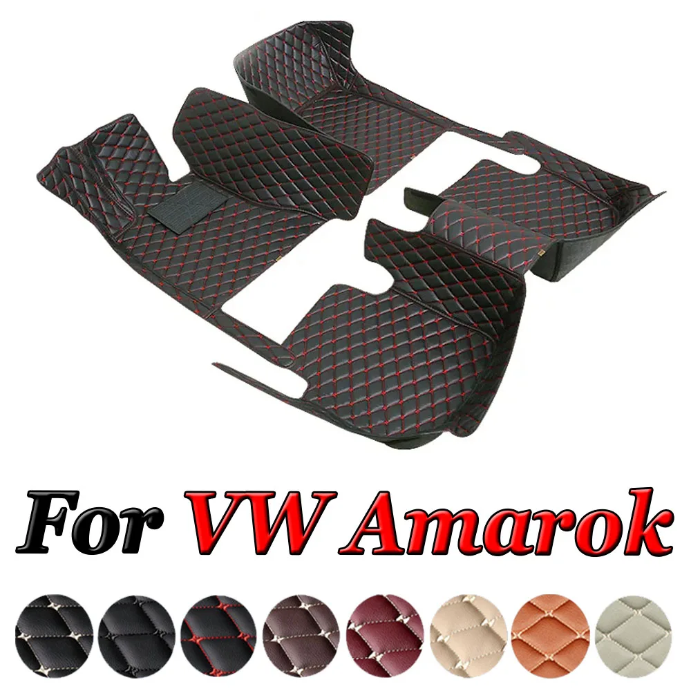 

Car Mats For Volkswagen VW Amarok 2010~2022 Floor Rug Auto Interior Parts Carpet Pad Luxury Leather Mat Full Set Car Accessories