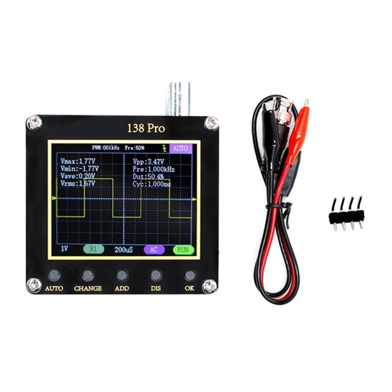 

Mini Digital Oscilloscope 2.5MS/-s Rate 200KHz Bandwidth 2.4 Inch LCD-Display for Educational Purpose Repair Dropship