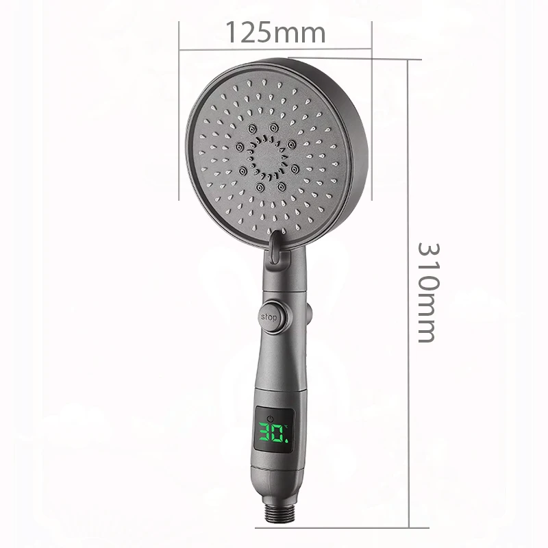 

5 Modes Water Saving Shower Head Adjustable High Pressure One-key Stop Water Massage Shower Head For Bathroom 125mm Large Panel