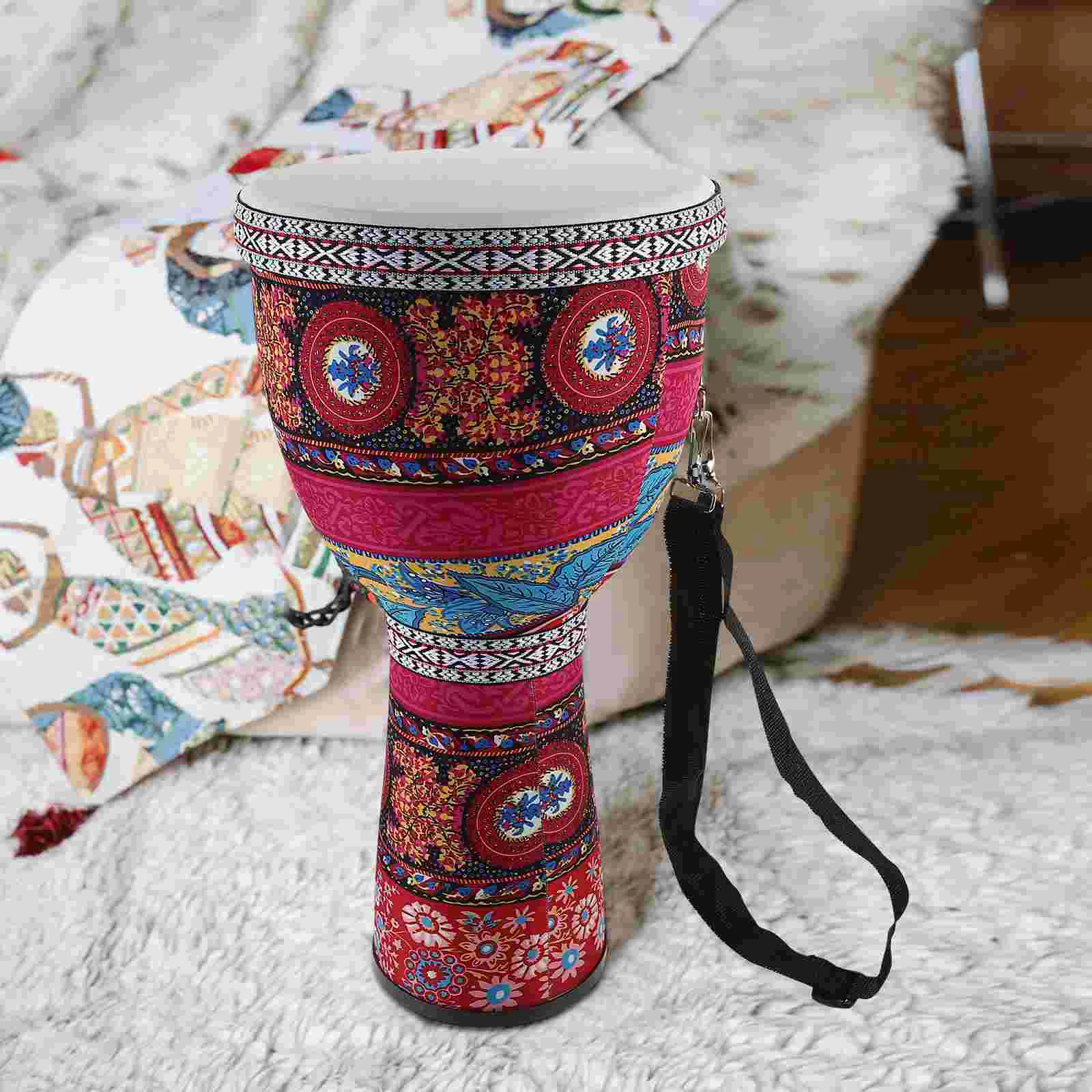 8Pcs African Drum Djembe Kids Toy Hand Drums For Percussion Instrument With Strap Safe Material Large Head Size Musical