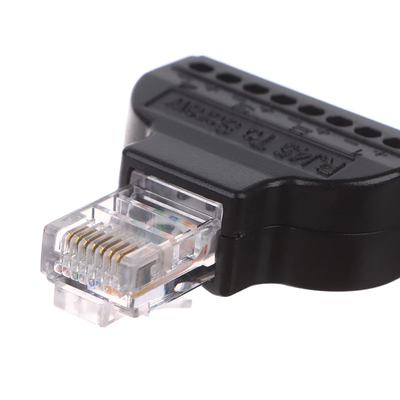 

1set RJ45 To 8-PIN Terminal Network Adapter Connector Screw Adapter Block Cable Ethernet CCTV Digital Internet Plug
