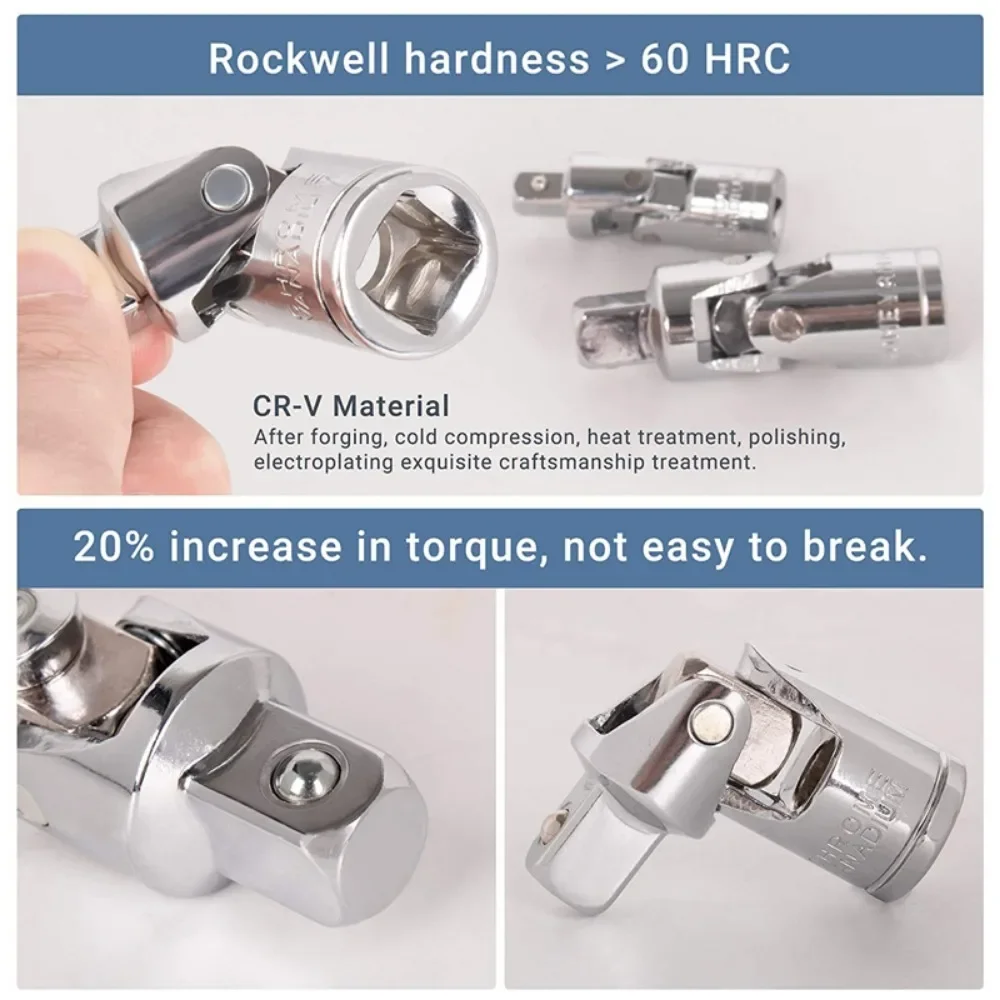 Universal Joint Assembly for Auto Repair, Ratchet Socket, Wrench Adapter, Extension Bar Adapter, Auto Repair Tools Accessories