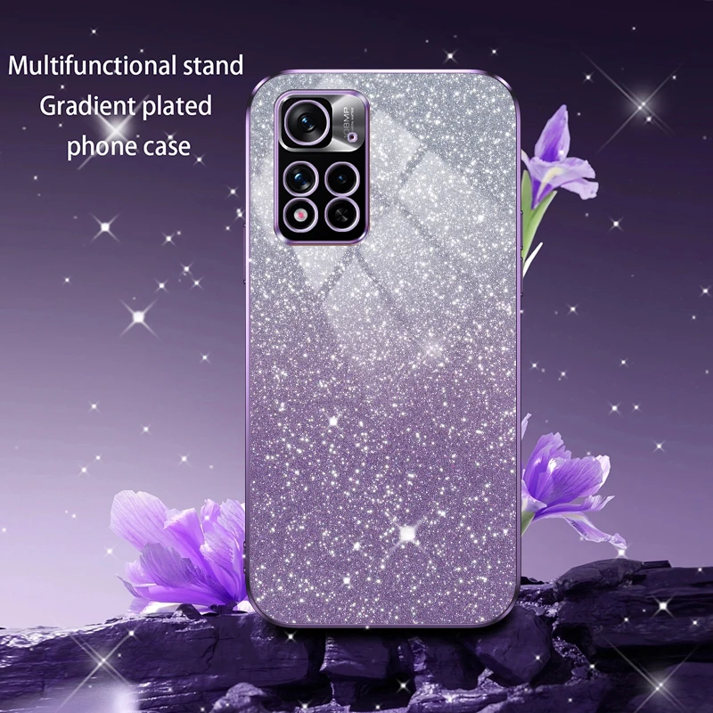 Shiny Glitter Plating Silicone Case for Xiaomi Redmi Note 11 10 9 8 7 Pro 10S 11S 9S 4G 5G Camera Lens Soft Back Cover — view 2