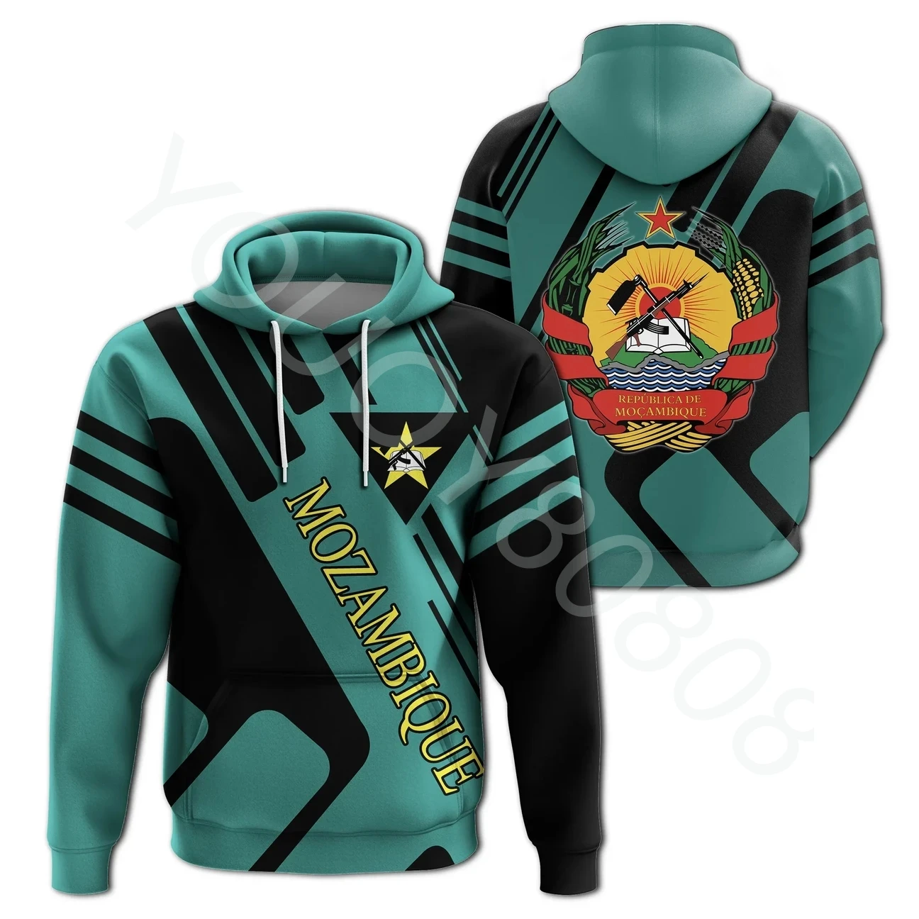 

Africa Mozambique Hoodie Rocky Style Printed Sweatshirt Men's Women's All-Wear Casual Hoodie Sweater