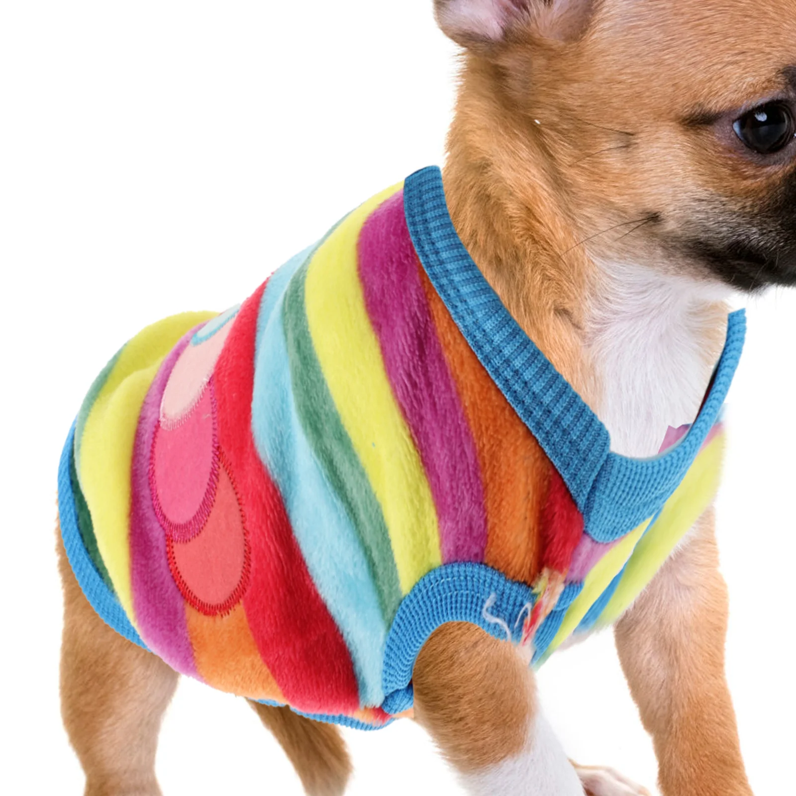 

4Pcs Small Dog Clothes Flannel Pet Vest Warm Keeping Pet Clothes Pet Supplies