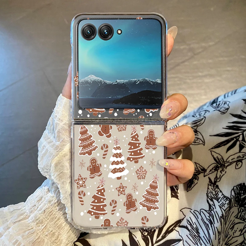 Cute Cartoon Christmas Element Clear Hard PC Folding Shockproof Phone Case