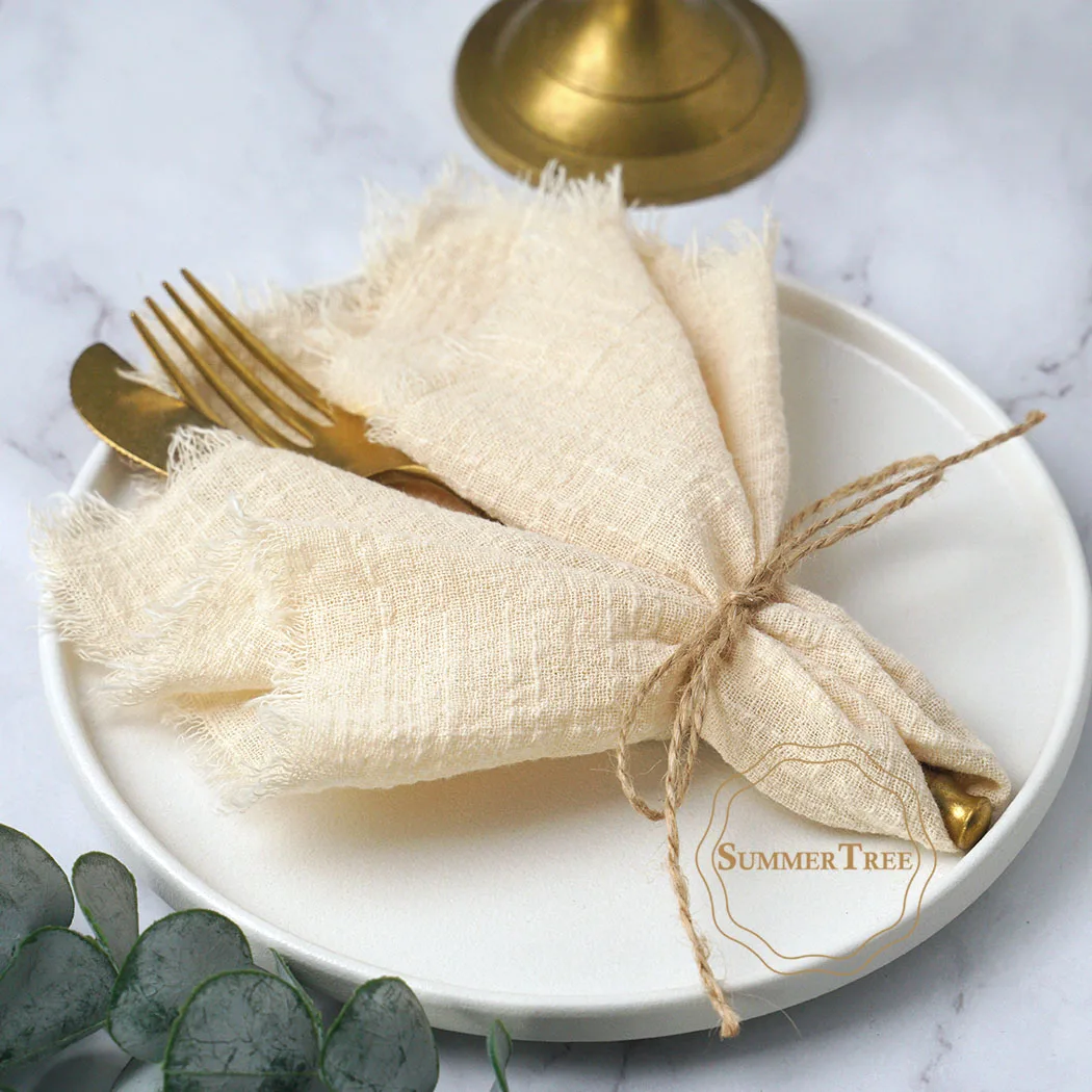 Cotton Napkins 50pcs 32x32cm Wedding Christmas Party Decor