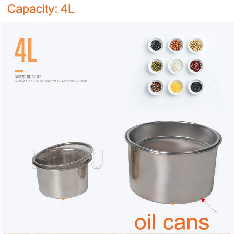 S9 Commercial Oil Press Temperature-controlled Stainless Steel Oil Press Home Automatic Cold Pressing Hot Pressing 5L 800W