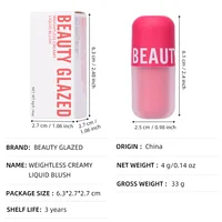 BEAUTY GLAZED – sérum blush 5 couleurs, longue durée, imperméable, teinte naturelle pour les joues, crème mate pour le visage, maquillage, cosmétiques 6