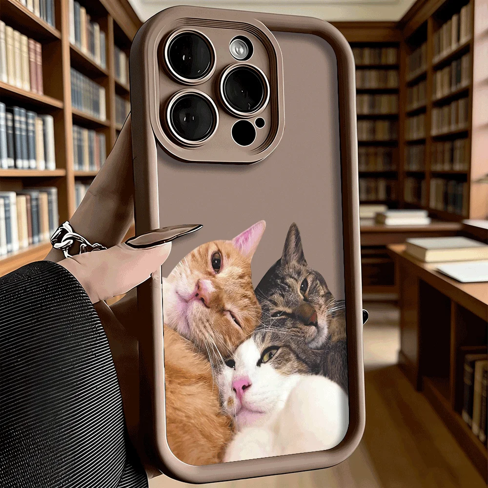 Three Cute Cats Snuggling Shockproof Soft Phone Case - Anti-Slip & Anti-Fall Cover