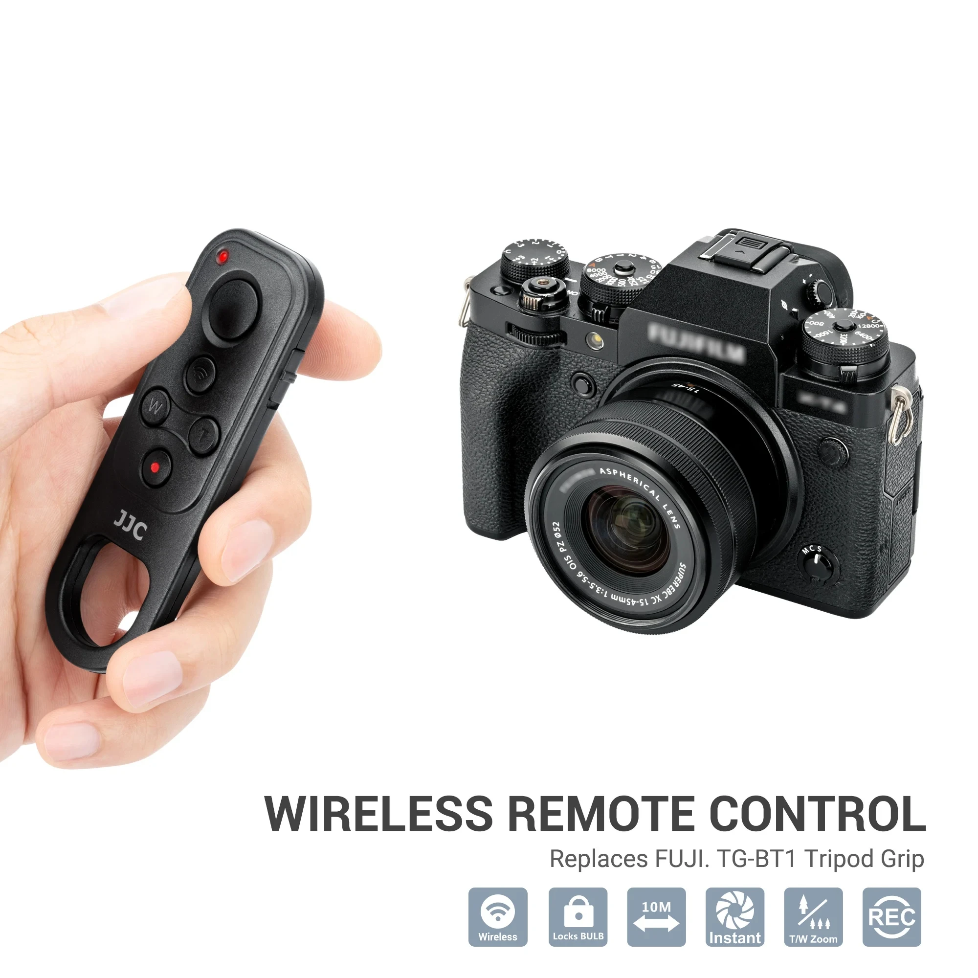 Jjc-controle Remoto Bluetooth sem Fio para Câmeras Fujifilm X-s20 X-h2s X-h2 X-t5 X-t4 X-t3 ii X-t30 X-t30 X-s10