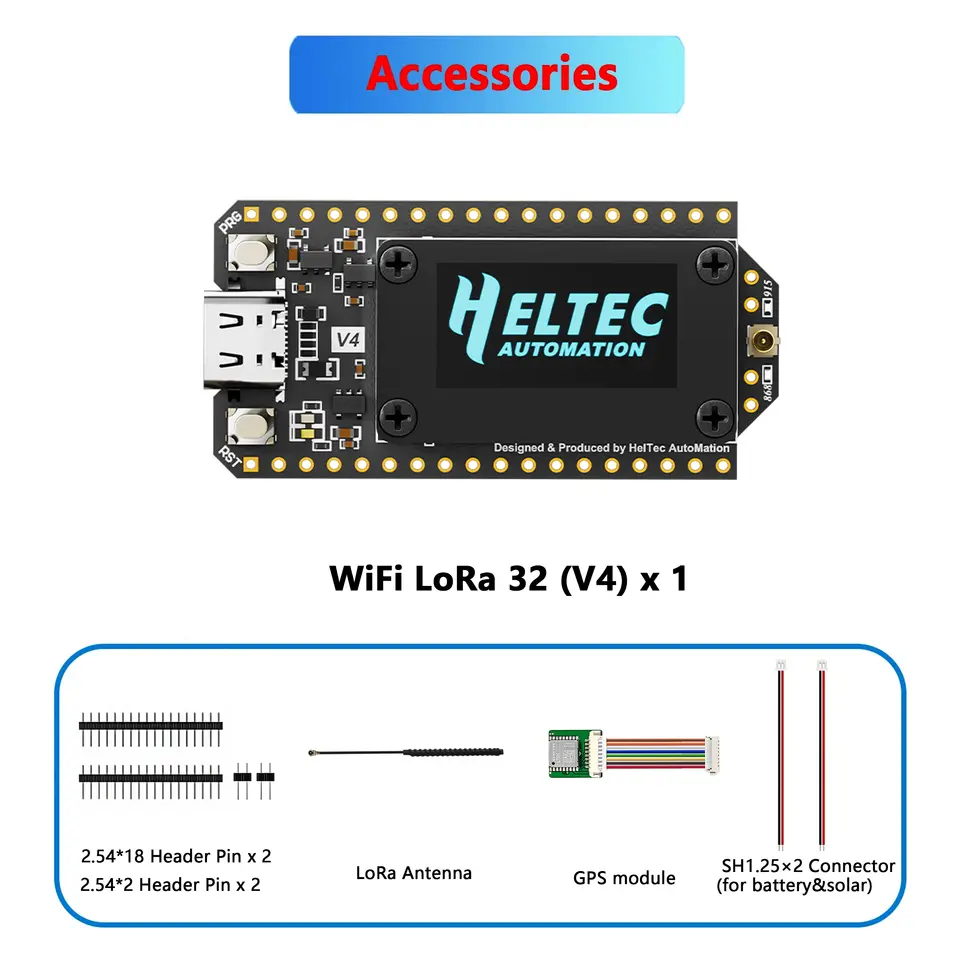 Heltec WiFi LoRa 32 V4.3 863-928MHz ESP32S3+SX1262 BLE LoRa Node, Meshtastic and LoRaWAN 0.96 inch OLED Solar Powered Dev-Board image 8