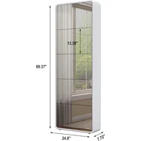 Slim Mirror Shoe Cabinet for Entryway,Narrow Freestanding Shoe Rack with Flip Drawer,Wood Shoe Storage Organizer for Living Room 2