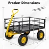 Mesh Steel Garden Cart, 1200LBS Utility Wagon with 4 Removable Sides, 13” Pneumatic Wheels, Adjustable Handle, Bungee Cord, Con 6