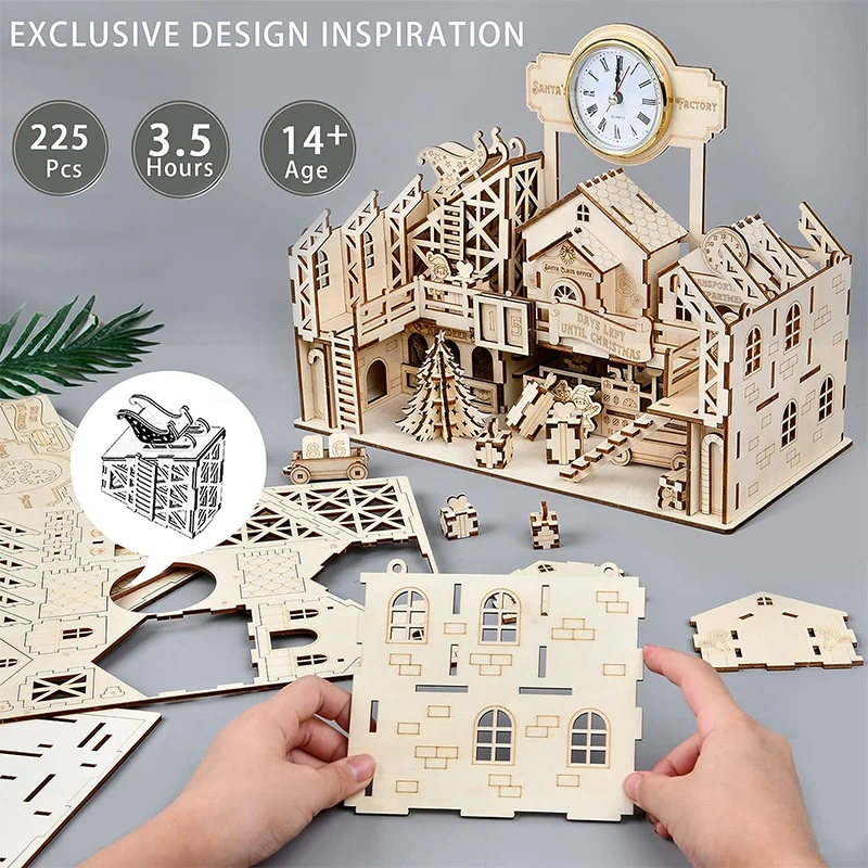 Puzzles 3D Mechanical Gear, Puzzle en bois pour adultes Kit d