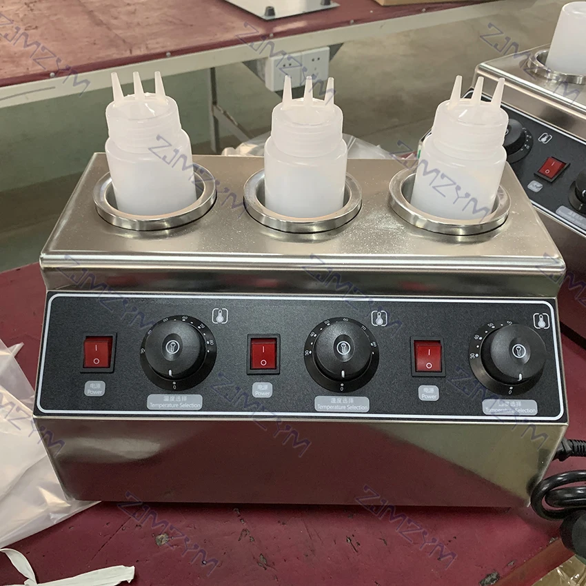 FY-QK-3 Electric Sauce Bottles Warmer 240W Commercial Stainless Steel Sauce Hot Cheese Chocolate Heater Warmer Topping Dispenser