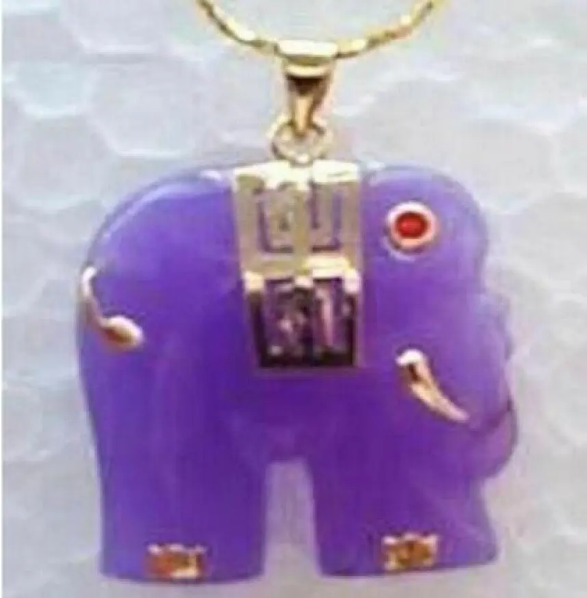 

New Charming jade Elephant Pendant Necklace free Chain jewelry have no red eye