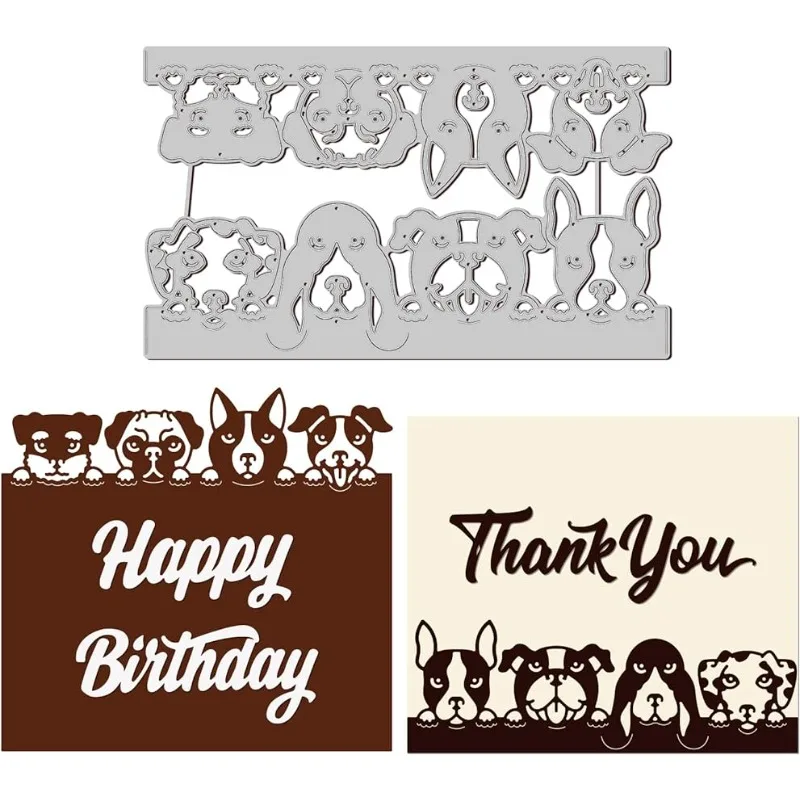 1Pcs Dogs Lace Cutting Die Metal Puppy Border Die Cuts Embossing ...