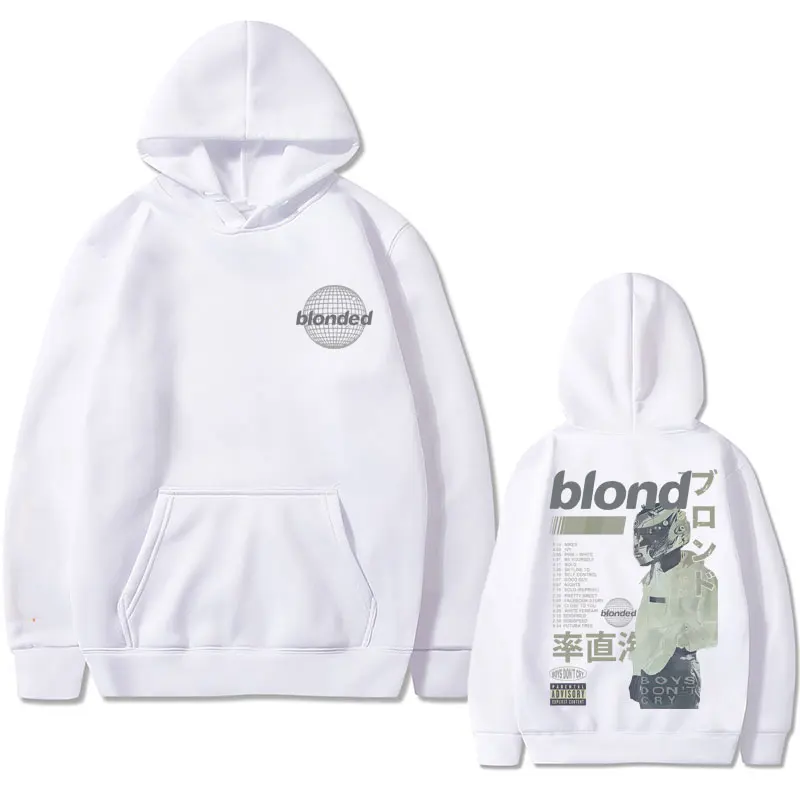 Rapper Frank Double Sided Print Hoodie Rap Men's Blond Hip Hop Sweatshirt Ocean Oversized Hoodies Men Women's Vintage Streetwear