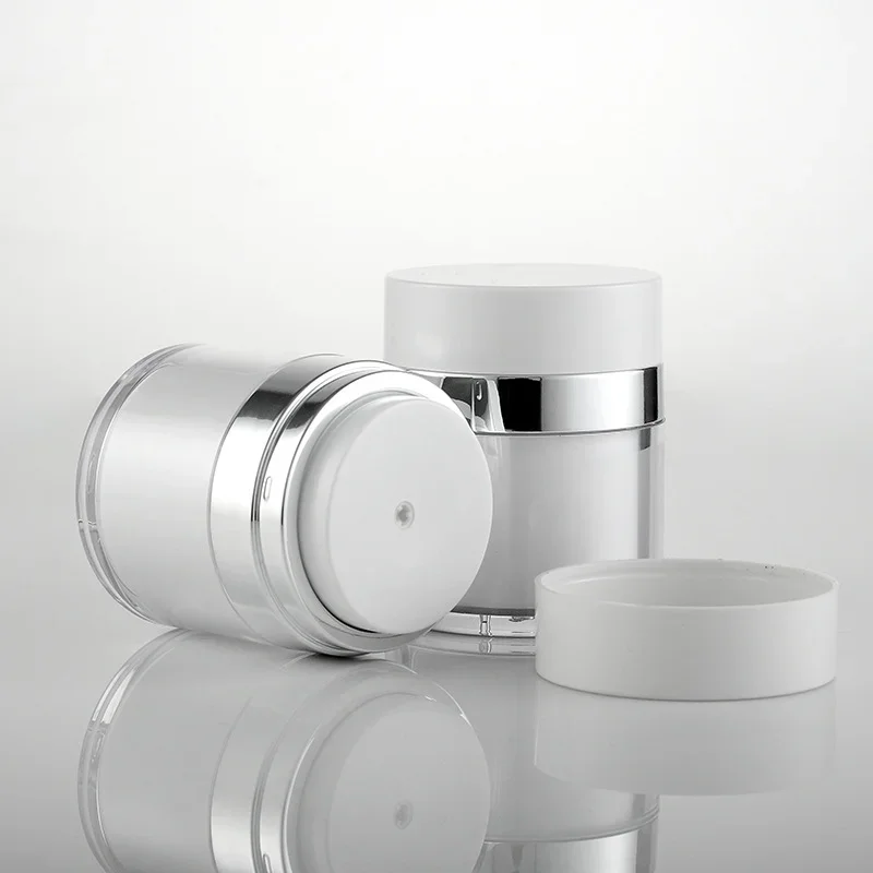 Moisturizer jar 15G 30G 50G cosmetic jar acrylic cream refillable cans vacuum bottle press style cream jar vials airless cosmetic container