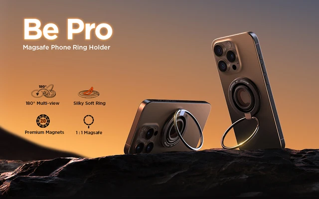 OLHAOMAO Coque Pour IPhone 16 Pro Max 360 Ajustable Support Compatible Avec MagSafe, Blanc Mat Translucide Case Anneau Magnétique Invisible Etui Antidérapant & Antichoc Pour 16 Pro Max