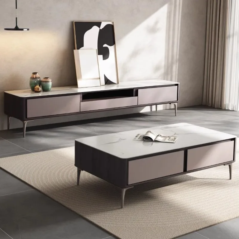 

Nordic tea table TV cabinet Modern minimalist tea table retractable TV cabinet minimalist storage tea table TV cabinet