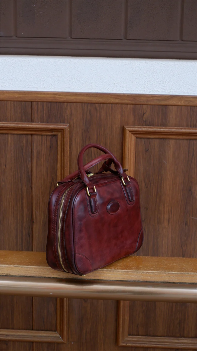 PNDME Vintage Luxus handgefertigte kleine Damenhandtasche aus echtem Leder, lässige Outdoor-Party-Umhängetasche aus Rindsleder – Detail 3